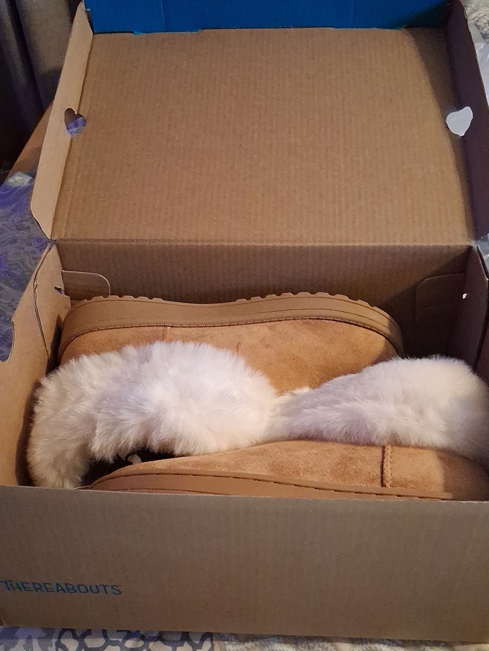 Thereabouts Women's Tan Faux-Fur Ankle Booties